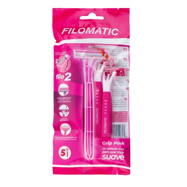 BOLSA 5 MAQUINILLAS AFEITAR FILO 2 PINK - Imagen 2