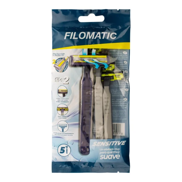 BOLSA 5 MAQUINILLAS AFEITAR FILO 2 SENSITIVE - Imagen 2