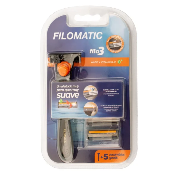 BLISTER MAQUINILLA AFEITAR FILO 3 C/5 CABEZALES - Imagen 3
