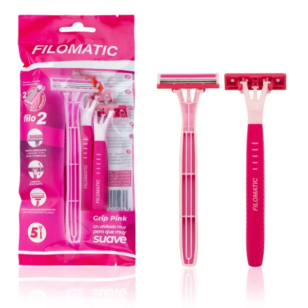 BOLSA 5 MAQUINILLAS AFEITAR FILO 2 PINK